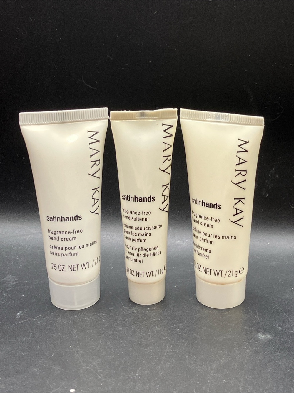 Mary Kay Satin Hands Unscented Fragrance Free Hand Softener Cream Lot 3 Tubes